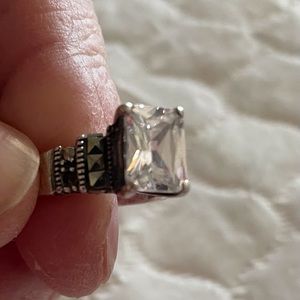 Silver ring with clear stone